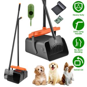Pooper Scooper Kit Dog Poop Rake & Swiveling Bin