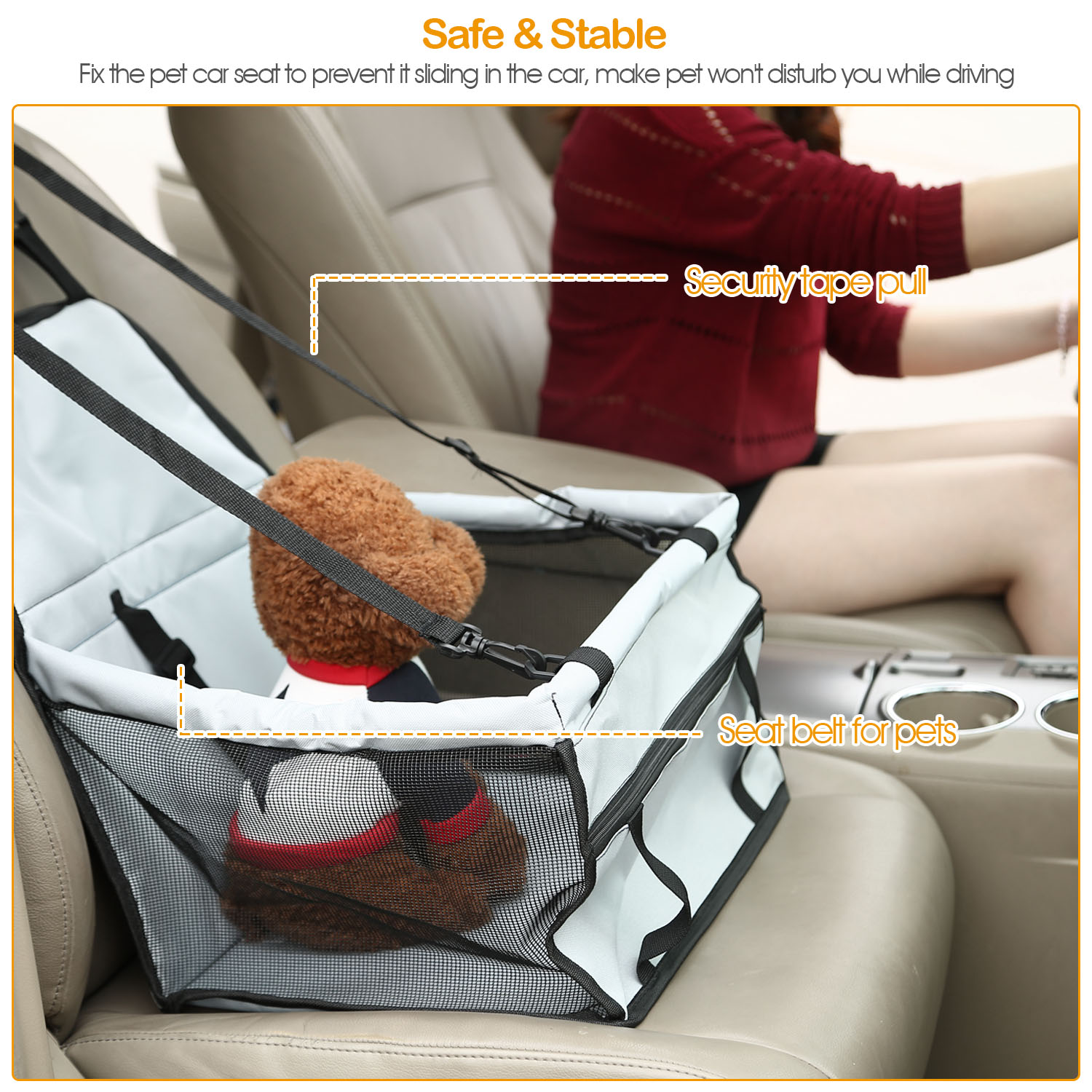 Dog Booster Car Seat Foldable Dog Booster Seat Pet Travel Carrier - Image 3